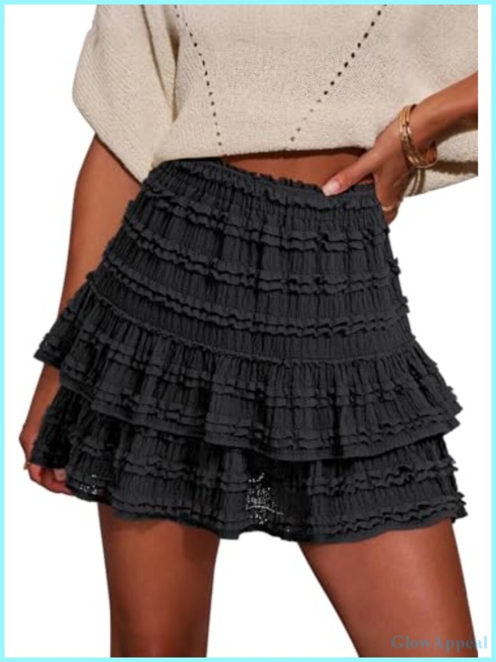 Flowy Ruffle Skort with Built-in Shorts for Women Boho High Rise Mini
